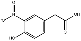 (3-ニトロ-4-ヒドロキシフェニル)酢酸 化学構造式