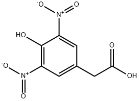 4-ヒドロキシ-3,5-ジニトロベンゼン酢酸 化学構造式