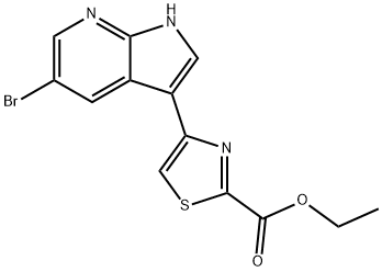 2-Thiazolecarboxylic acid, 4-(5-broMo-1H-pyrrolo[2,3-b]pyridin-3-yl)-, ethyl ester Structure
