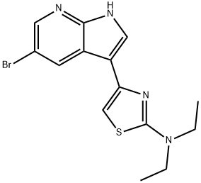 2-ThiazolaMine, 4-(5-broMo-1H-pyrrolo[2,3-b]pyridin-3-yl)-N,N-diethyl- Struktur