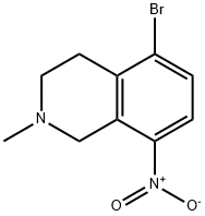 2-メチル-5-ブロモ-8-ニトロ-1,2,3,4-テトラヒドロイソキノリン 化学構造式