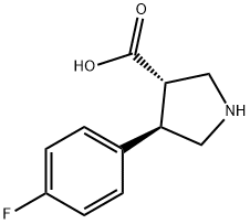 (3S,4R)-4-(4-氟苯基)吡咯烷-3-羧酸,1047651-77-3,结构式