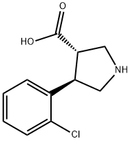 (3S,4R)-4-(2-氯苯基)吡咯烷-3-羧酸,1047651-79-5,结构式