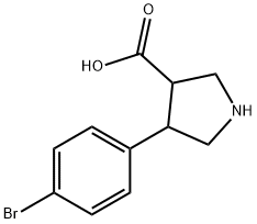 (3S,4R)-4-(4-溴苯基)吡咯烷-3-羧酸, 1047654-48-7, 结构式