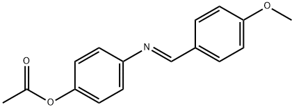 N-(4-メトキシベンジリデン)-4-アセトキシアニリン 化学構造式