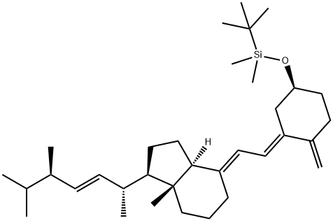 tert-butyl((E)-3-((E)-2-((1R,3aS,7aR)-1-((2R,5R,E)-5,6-diMethylhept-3-en-2-yl)-7a-Methyldihydro-1H-inden-4(2H,5H,6H,7H,7aH)-ylidene)ethylidene)-4-Methylenecyclohexyloxy)diMethylsilane Structure