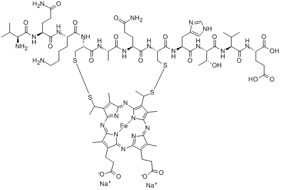 微过氧化物酶钠盐, 104870-94-2, 结构式