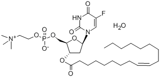 5-フルオロ-2'-デオキシ-3'-O-オレオイルウリジン5'-[りん酸2-(トリメチルアミニオ)エチル] 化学構造式