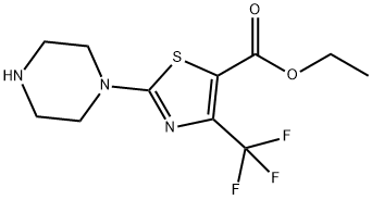 2-ピペラジノ-4-(トリフルオロメチル)-1,3-チアゾール-5-カルボン酸エチル 化学構造式
