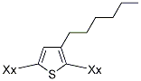 ポリ(3-ヘキシルチオフェン-2,5-ジイル) 【P3HT】 化学構造式