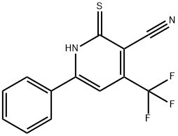 2-巯基-6-苯基-4-(三氟甲基)烟腈, 104960-49-8, 结构式