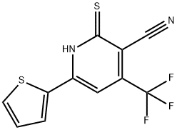 2-メルカプト-6-(2-チエニル)-4-(トリフルオロメチル)-3-ピリジンカルボニトリル 化学構造式