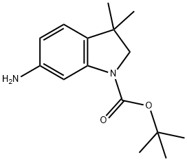 1-BOC-6-AMINO-3,3-DIMETHYL-2,3-DIHYDRO-INDOLE Struktur
