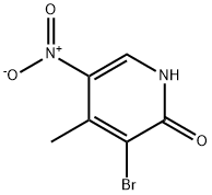 3-ブロモ-4-メチル-5-ニトロ-2-ピリジノン 化学構造式