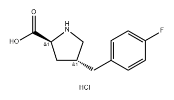 (2S,4R)-4-(4-氟苄基)吡咯烷-2-羧酸盐酸盐, 1049733-41-6, 结构式