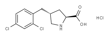 (2S,4R)-4-(2,4-dichlorobenzyl)pyrrolidine-2-carboxylic acid hydrochloride Struktur