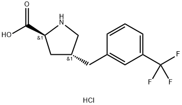 反-4-(3-三氟甲基苄基)-L-脯氨酸盐酸盐,1049743-55-6,结构式