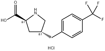 (2S,4R)-4-(4-(トリフルオロメチル)ベンジル)ピロリジン-2-カルボン酸塩酸塩 化学構造式