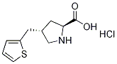 (2S,4S)-4-(チオフェン-2-イルメチル)ピロリジン-2-カルボン酸塩酸塩 化学構造式
