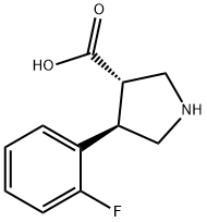 (3S,4R)-4-(2-氟苯基)吡咯烷-3-羧酸,1049975-91-8,结构式