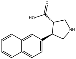 (3S,4R)-4-(萘-2-基)吡咯烷-3-羧酸, 1049978-40-6, 结构式