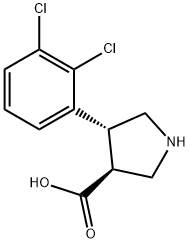 (3S,4R)-4-(2,3-二氯苯基)吡咯烷-3-羧酸, 1049978-56-4, 结构式