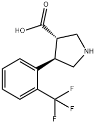 (3S,4R)-4-(2-(三氟甲基)苯基)吡咯烷-3-羧酸 结构式