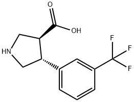 (3S,4R)-4-(3-(三氟甲基)苯基)吡咯烷-3-羧酸,1049978-65-5,结构式