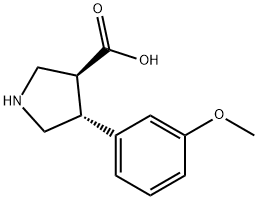 (3R,4S)-4-(3-甲氧基苯基)吡咯烷-3-羧酸,1049978-87-1,结构式
