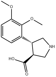(3S,4R)-4-(2,3-二甲氧基苯基)吡咯烷-3-羧酸,1049980-06-4,结构式