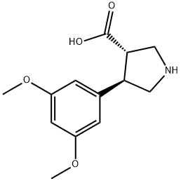 (3S,4R)-4-(3,5-DIMETHOXYPHENYL)PYRROLIDINE-3-CARBOXYLIC ACID Struktur