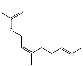 (Z)-3,7-二甲基-2,6-亚辛基-1-醇丙酸酯, 105-91-9, 结构式