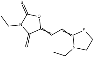 3-乙基-5-[(3-乙基噻唑烷-2-亚基)亚乙基]-2-硫代恶唑烷-4-酮, 10505-41-6, 结构式