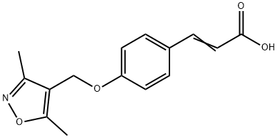 (2E)-3-{4-[(3,5-dimethylisoxazol-4-yl)methoxy]phenyl}acrylic acid Struktur