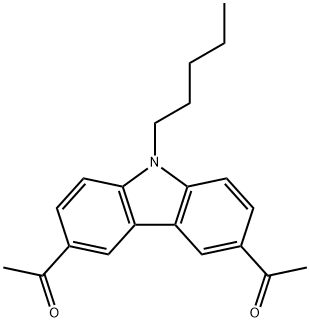 3,6-ジアセチル-9-アミル-9H-カルバゾール 化学構造式