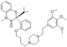 (2R)-4-メチル-2β-(1-メチルエチル)-2α-[2-[4-[4-[2-(3,4,5-トリメトキシフェニル)エチル]ピペラジン-1-イル]ブトキシ]フェニル]-2H-1,4-ベンゾチアジン-3(4H)-オン 化学構造式