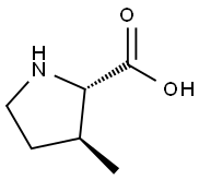 (2S,3S)-3-甲基吡咯烷-2-羧酸, 10512-89-7, 结构式
