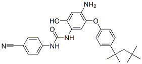 p-[3-[4-Amino-2-hydroxy-5-[p-(1,1,3,3-tetramethylbutyl)phenoxy]phenyl]ureido]benzonitrile Structure