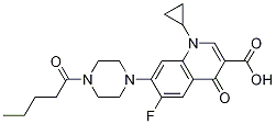 3-Quinolinecarboxylic acid, 1-cyclopropyl-6-fluoro-1,4-dihydro-4-oxo-7-[4-(1-oxopentyl)-1-piperazinyl]- Struktur