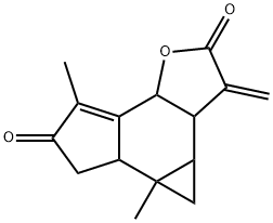 3a,4,4a,4b,5,7b-Hexahydro-4a,7-dimethyl-3-methylenecycloprop[6,7]indeno[4,5-b]furan-2,6(3H,3bH)-dione Struktur