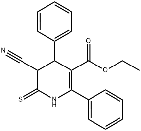 ETHYL 5-CYANO-2,4-DIPHENYL-6-THIOXO-1,4,5,6-TETRAHYDRO-3-PYRIDINECARBOXYLATE Structure