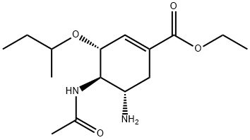 (3R,4R,5S)-4-(乙酰氨基)-5-氨基-3-(1-甲基丙氧基)-1-环己烯-1-羧酸乙酯,1052063-37-2,结构式