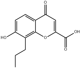 7-HYDROXY-4-OXO-8-PROPYL-4H-CHROMENE-2-CARBOXYLIC ACID 化学構造式
