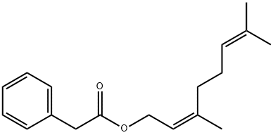 (Z)-3,7-dimethylocta-2,6-dienyl phenylacetate Structure