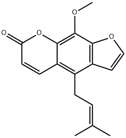 6-ヒドロキシ-7-メトキシ-4-(3-メチル-2-ブテニル)-5-ベンゾフランアクリル酸δ-ラクトン 化学構造式