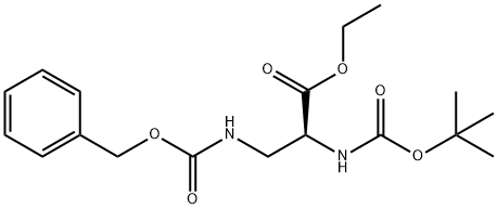 L-Alanine, N-[(1,1-diMethylethoxy)carbonyl]-3-[[(phenylMethoxy)carbonyl]aMino]-, ethyl ester Structure