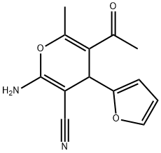 5-乙酰基-2-氨基-4-(2-呋喃基)-6-甲基-4H-吡喃-3-甲腈, 105263-08-9, 结构式