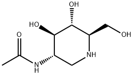 2-アセトアミド-1,2-ジデオキシノジリマイシン 化学構造式