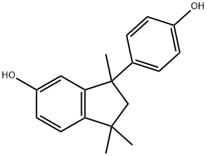 1,1,3-トリメチル-3-(4-ヒドロキシフェニル)-5-インダノール 化学構造式