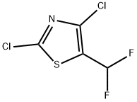 2,4-ジクロロ-5-(ジフルオロメチル)チアゾール 化学構造式